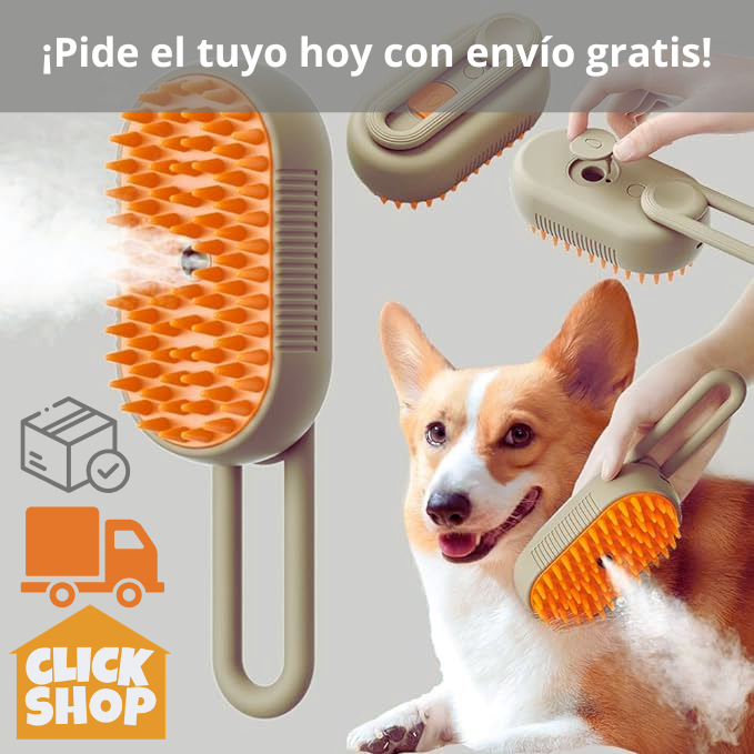 Cepillo Para Mascotas A Vapor Recargable